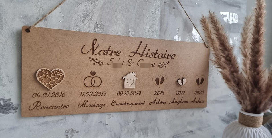 Plaque notre histoire - 18 €