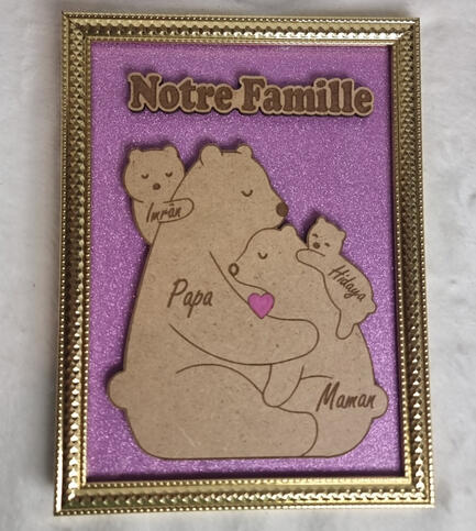 Petit cadre Famille ours - 8 €